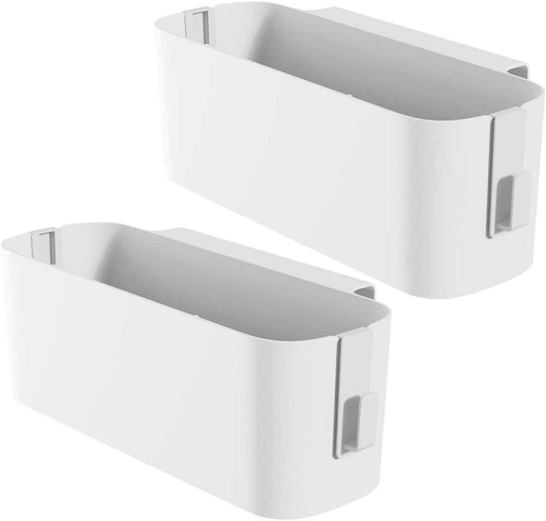 Bedside Hanging Shelf Basket Plastic Organizer 2pcs with Hooks