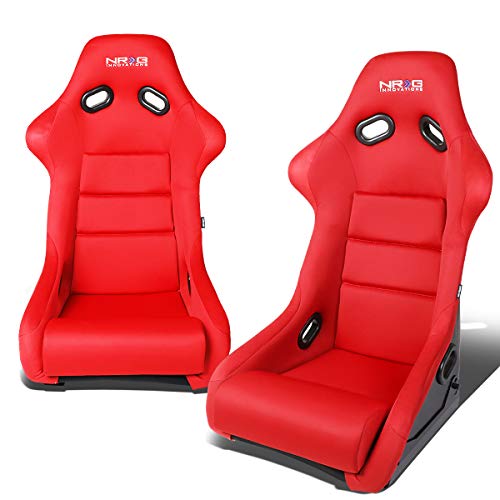 DNA MOTORING FRP-300RD-X2 Bucket Racing Seat - Red - Car - Driver Side