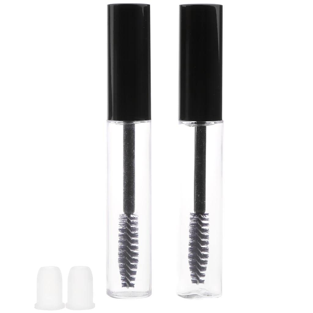 Trendy Retail® Pack 2 7ml Empty DIY Mascara Tube Eyelash Cream Wand Container Bottle Vials With Brush with Plugs