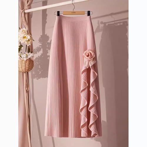 French Ruffled Irregular Skirt for Women with Waist and Slim Black4