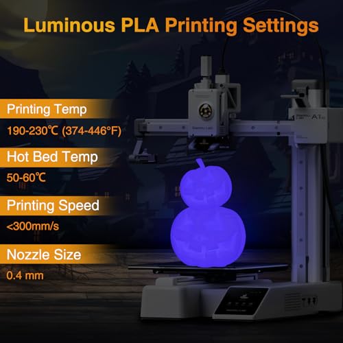 Image of Purple Glow in The Dark PLA Filament 1.75mm | 1kg(2.2lbs) Luminous Amoybaby 3D Printer Filament, Dimensional Accuracy + /- 0.03 mm, Fits FDM 3D Printer & 3D Pen(Slightly Blue)