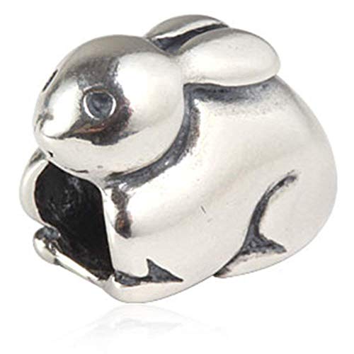 925 Sterling Zilver Geluksvogel Konijn Charm Dier Charme Huisdier Charme Verjaardag Charms voor Pandora Bedel Armband (A)