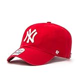 Garment Washed Cotton Twill Unbekannt \'47 Adultos Tapa MLB New York Yankees Clean Up, Unisex, Kappe MLB New York Yankees Clean Up, Rojo, Talla única