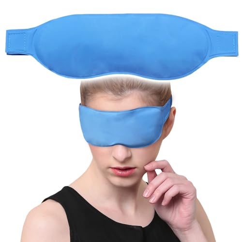 FONCBIEN Máscara de Gel para Ojos, Reutilizable Antifaz Gel Frío Ojos Máscara para Dormir Fría o Caliente Antifaz para Dormir para Ojos Hinchados