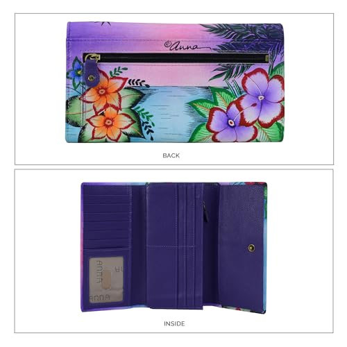 Anna by Anuschka Women's Original Leather Hand-Painted Two Fold Organizer Wallet3