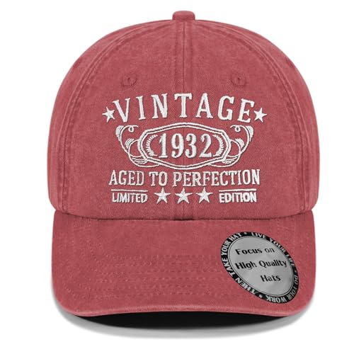 94th Birthday Gifts for Women Wife Sister,1932 Mom Gifts for 94 Year Old Woman Man Vintage Hat,Parents Turing 94th