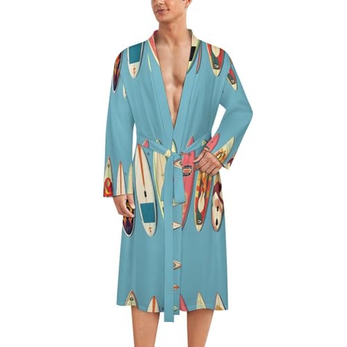 Peignoir de bain homme kimono imprimé surf vêtement de nuit léger et coloré