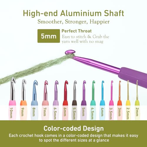 Image of 5mm Crochet Hook, Super Smooth 5 mm Ergonomic Crochet Hooks for Beginners, Comfort Crochet Needle for Arthritics, 1 Pack