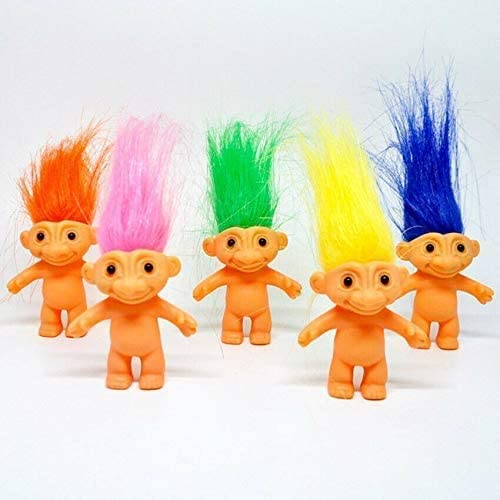 MVS Wholesale Large Bag Of 100 x Lucky Retro Trolls Figures, Ideal Party Bag Fillers and Favours, Pinata Prizes, Goody Bags and Cake Toppers