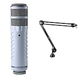 Rode Microphones Micrófono dinámico (diafragma, Gran diafragma, Conector USB), Color Plateado + PSA1 Accesorio para micrófono