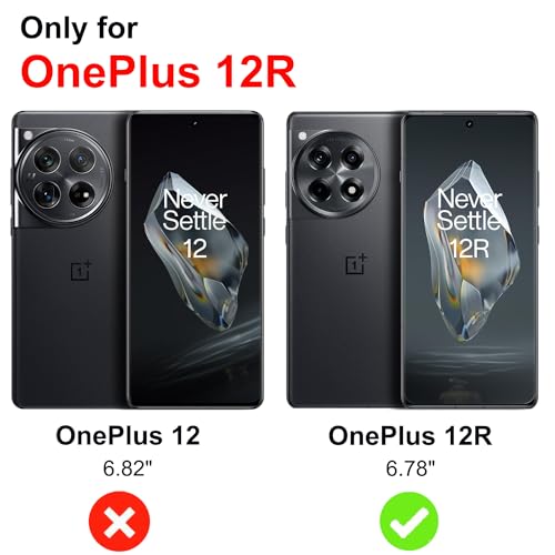 Image of for Oneplus 12R Case,Ultra-Thin Lightweight Cover Soft TPU Bumper + Acrylic Back Military Grade Airbags Shookproof Drop Protection, Black