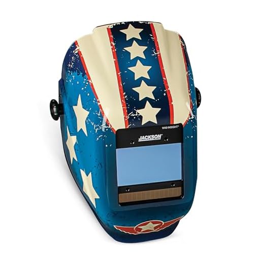 Jackson Safety Ultra-Lightweight Insight HXL-100 Welding Helmet with Digital Variable Auto Darkening Filter, Nylon, Halo X, Stars & Scars, Universal Size, 46101