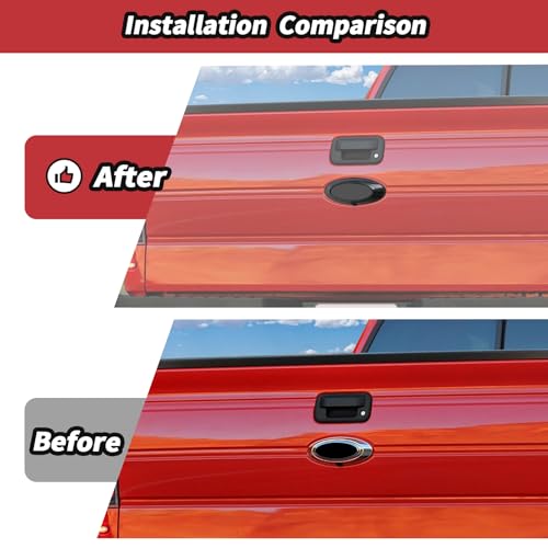 Image of JeCar Carbon Fiber Tailgate Emblem Cover Trim Fit for 2009-2014 Ford F150 F-150 Raptor Rear Trunk Logo Back Badge Decoration Cover