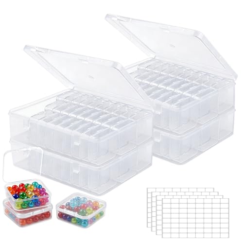 Goiicoln Bead Organizer Box 4 Pack, 120 Small Girds Bead