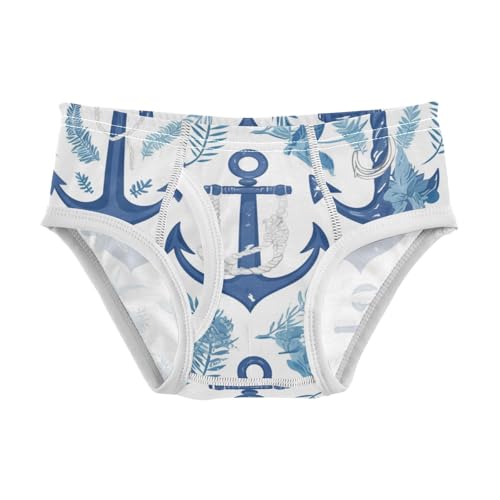 KLL Marine Ocean Navy Blue Toddler Boys Cotton Briefs Underwear Breathable Undies