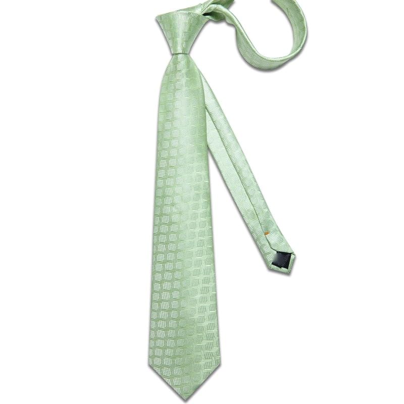 Corbata de seda a cuadros para hombre miniatura 3