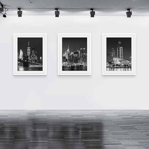 Picrit 22x28 Frame 3 Pack, White Poster Frame, Display Poster 18 x 24 with Mat or 22 x 28 without Mat for Horizontal or Vertical Wall Mounting