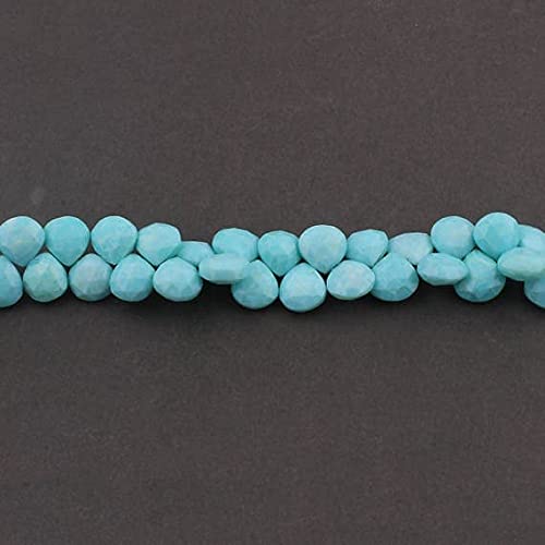 Opale bleue du Pérou en cœur pour fabriquer un cadeau de mariage ou d'anniversaire