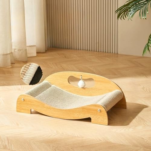 猫 ハンモック 爪とぎ付き 猫用品 大型猫対応 耐久性 ジュート素材 通気性 51cm 猫用家具 かわいい インテリア ペット用品 ネコ用品 猫 ベッド (猫の爪とぎ板猫ベッド【アップグレード厚手版】)