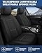 Sino Salected Waterproof Car Seat Covers, Car Seat Covers Full Set, Black Seat Covers for Cars, Airbag Compatible, Universal Fit Most Car, Sedan, Part Truck & SUV(Black)