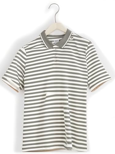 Image of Mack Jonney Men's Striped Cotton Rich Polo T Shirt | Collar Tshirts | Half Sleeves | Stripe-Regular Fit-MACK640682