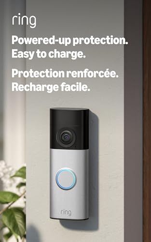 Ring Battery Doorbell Plus (newest model), Retinal 2K with wide-angle video, up to 6x Enhanced Zoom, Night Vision, and Quick Release Battery Pack, Nickel Silver