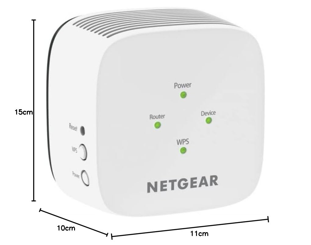 Netgear Extensor de Red de Enchufe en Pared EX6110, Amplificador Señal WiFi AC1200, Repetidor WiFi Doble Banda, Compatibilidad Universal
