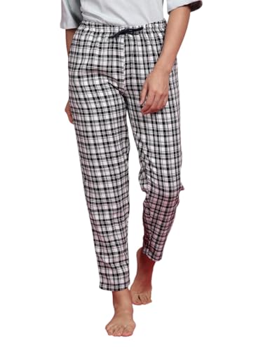 Image of KRYPTIC Women's 100% Pure Cotton Woven Pyjama | Mid Rise Relaxed Fit Full Length Nightwear Pant with Elasticated Drawstring Waistband & Side Pocket | Comfortable Lounge, Sleepwear & Casual Bottom Wear