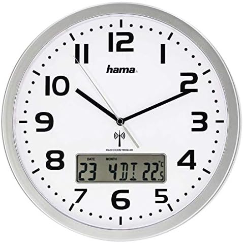 Hama Funk-Wanduhr digital silber Cover