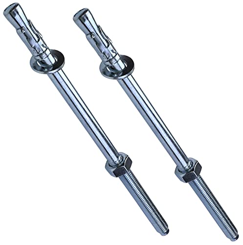 AERZETIX - C54070-2x Boulon Vis d’ancrage filetage long, Goujon à expansion - M12x240mm - en acier zingué - pour béton, pierre