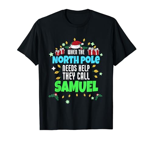 Samuel Christmas Samuel Ayudante del Polo Norte Nombre Camiseta