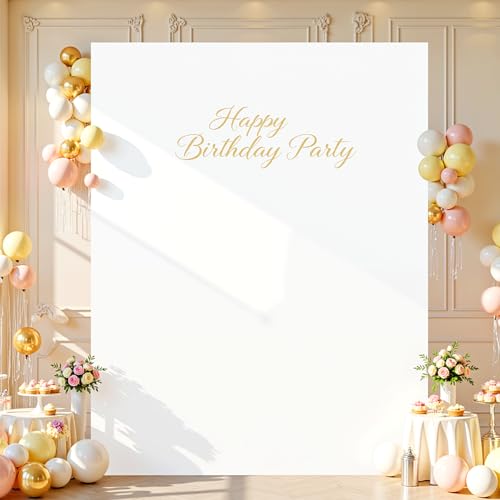 Square Backdrop Arch Cover White 6.6FT x 5.2FT Square Arch Backdrop Covers Stretchy Spandex Fitted Square Backdrop Cover for Birthday Party Wedding Ceremony Banquet Decoration by Shillance - Used condition - Image 2