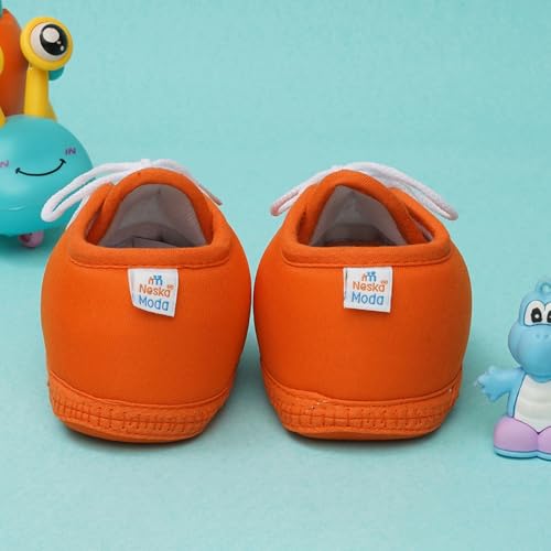 Image of Neska Moda 6 To 12 Months Baby Boys & Baby Girls Cute Soft Cotton Pre-Walker Lace Booties-BT4713