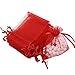 Produktbild NaiCasy Kordelzug Organza-Geschenk-Beutel Durable Hochzeitsfestbevorzugung Taschen Halb-Transparent Wiederverwendbare Schmucksache-Beutel-Wein-Rot 100pcs