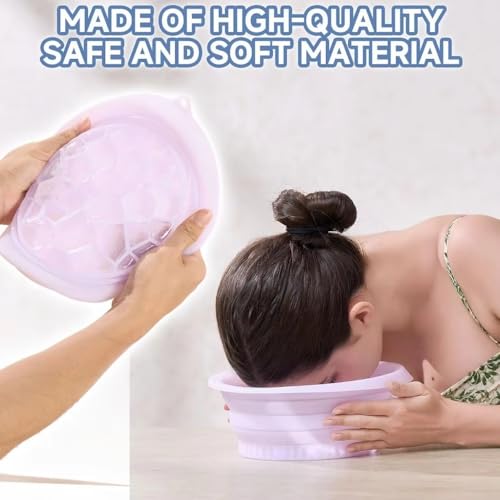 Image of Facial Cold Plunge Bowl kit- Face Bowl for Ice, Portable Foldable Silicone Ice Facial 𝖡owl for Puffiness, Skin Relief & Beauty Care, Includes Reusable Cubes (PINK)