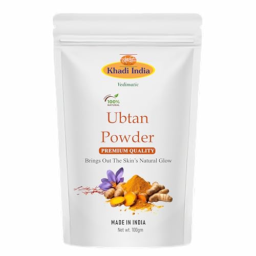 Khadi 100% Pure Organic Haldi Ubtan Powder Face Pack for Face, Body-Fairness, Lightening, Glowing Skin, Remove Dead Skin, Turmeric Moisturizer with Pure Saffron (Pack Of 1, Ubtan) Khadi 100% Pure Organic Haldi Ubtan Powder Face Pack for Face, Body-Fairness, Lightening, Glowing Skin, Remove Dead Skin, Turmeric Moisturizer with Pure Saffron (Pack Of 1, Ubtan)