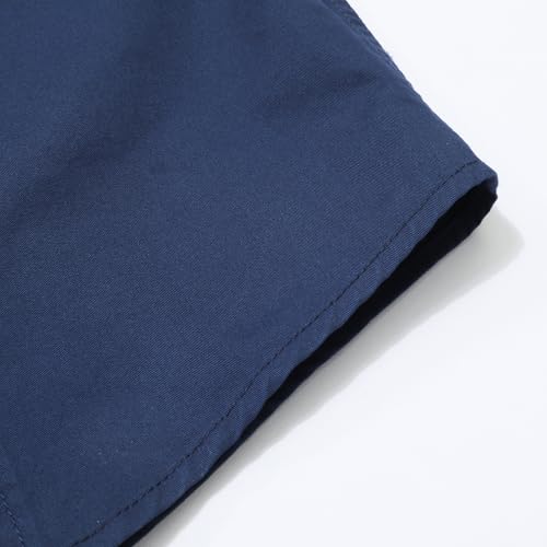 Zyvrenix Men's Long Sleeve Button Down Shirts with Pockets Deep Blue 3XL - image 6