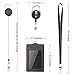 Life-Mate Badge Holder - Leather ID Card Holder Wallet Case with 3 Cards Slot and Neck Lanyard/Strap. Additional Retractable Badge Reel with Belt Clip (Black, Linen Finish)