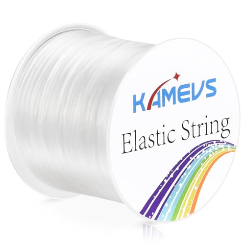 KAMEVS White Elastic String, Flat Width 1mm, Elastic String for