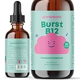 JoySpring Burst B12 Drops - Vitamin B Complex for Kids (2 fl oz) B2, B6, B5 + Methylcobalamin B12 Children Supplement to Support Healthy Growth & Development, Vegan B12, Ages 2-16+ | 60 Servings