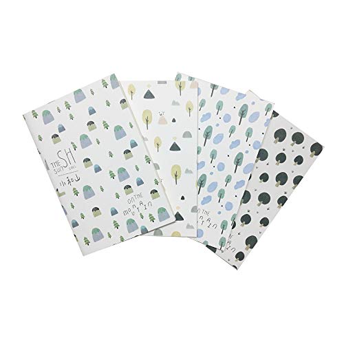 QingLanJian A5 The Mountain Theme Softcover Notebooks/Dairy/Journals/Composition Set-4 Pack College Ruled Notebooks