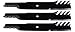 3 Pack - USA Mower Blades ® Commercial Tooth Mulching Hi-Lift fits Scag A48111, Bobcat, Husqvarna, Lesco, Snapper