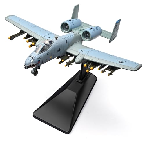 RZAPE 1:72 A-10 Warthog Attack Aircraft Alloy Model with Light & Sound Gift Box Packing Collectible Military Plane (Gray)