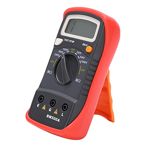 Insulation Resistance Tester, BM500A 1000V LCD Display Megohmmeter Digital Electronic Insulation Resistance Test Instrument Ohmmeters 0.001-1999Ohm