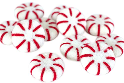 Peppermint Felted Shapes- Approx 1.75