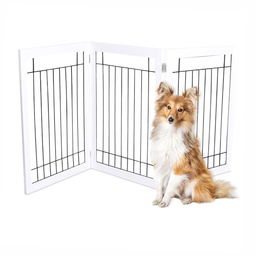 Internet's Best Traditional Wire Dog Gate - 3 Panel - 30" Tall - White