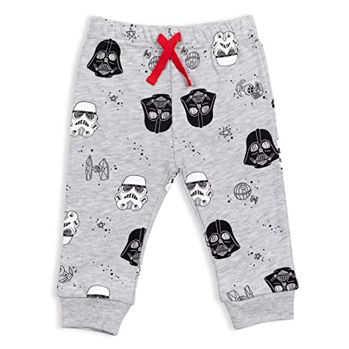 STAR WARS Darth Vader Stormtrooper C-3PO Chewbacca R2-D2 Baby Yoda 2 Pack Jogger Pants Newborn to Infant3