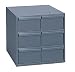 Durham 001-95 Gray Cold Rolled Steel Vertical Storage Cabinet, 11-3/4" Width x 10-7/8" Height x 11-5/8" Depth, 6 Drawer