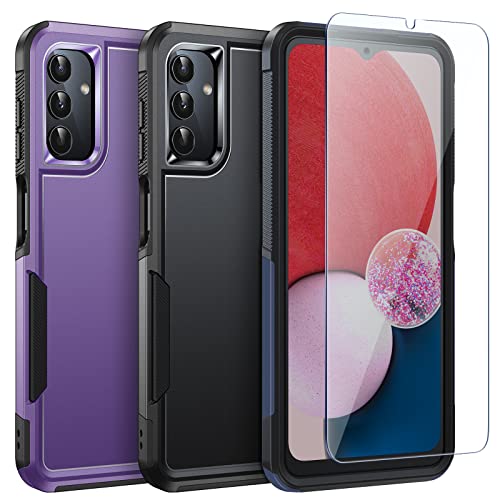 Lk For Samsung Galaxy A13 5G Case, Galaxy A13 5G Case With Screen Protector, Dual Layer Heavy Duty Tough Rugged Shockproof Protective Phone Case For Samsung A13 5G, Purple #TOP6