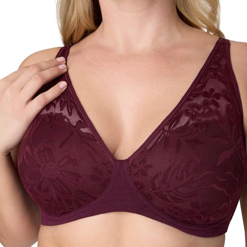 Image of Bali Women's Wireless Bras for Women - Breathe Lace Cotton Modal No Underwire Bra, Adjustable T-Shirt, Plus Size